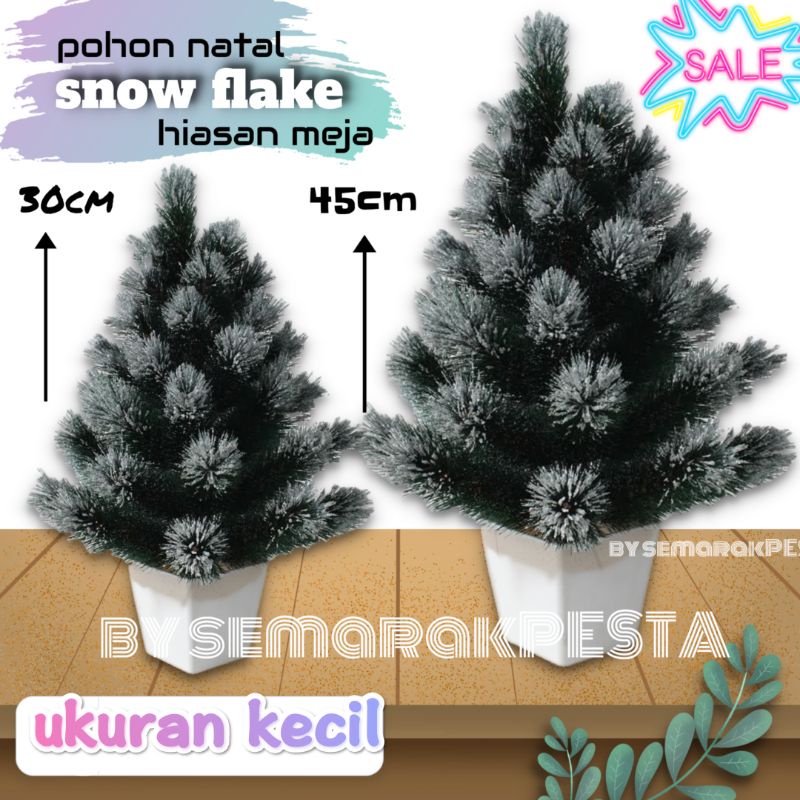 (type snow) pohon natal mini,pohon natal meja, pohon natal salju, pohon natal kecil, pohon christmas
