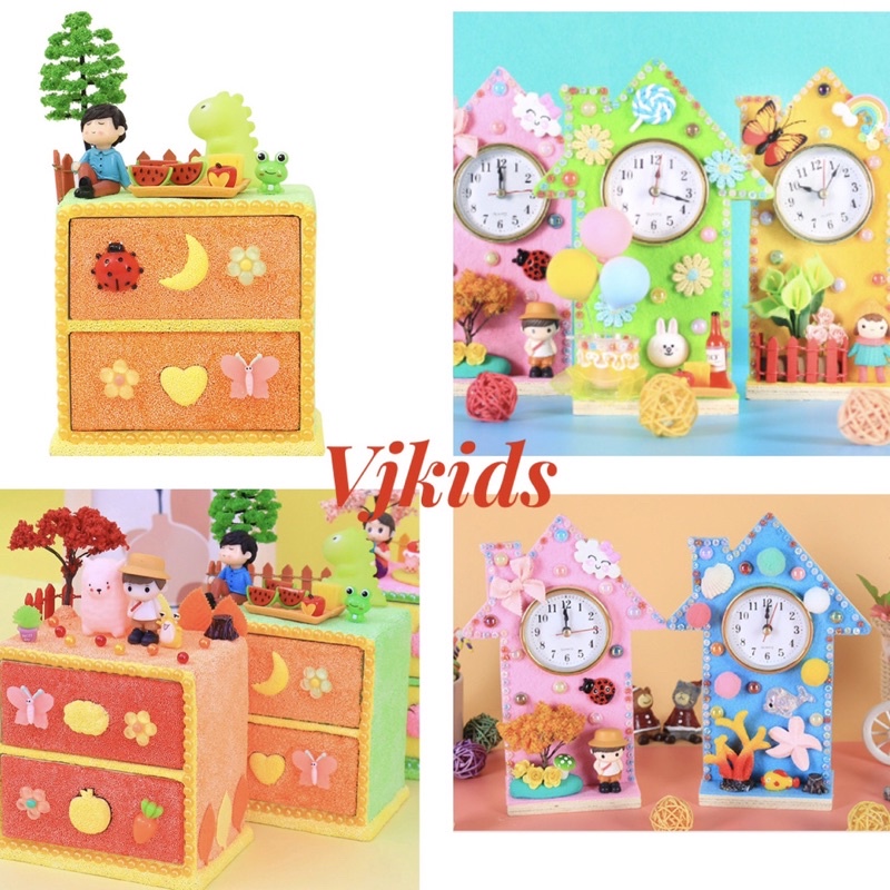 diy kreatifitas anak jam dinding dan box hias untuk anak