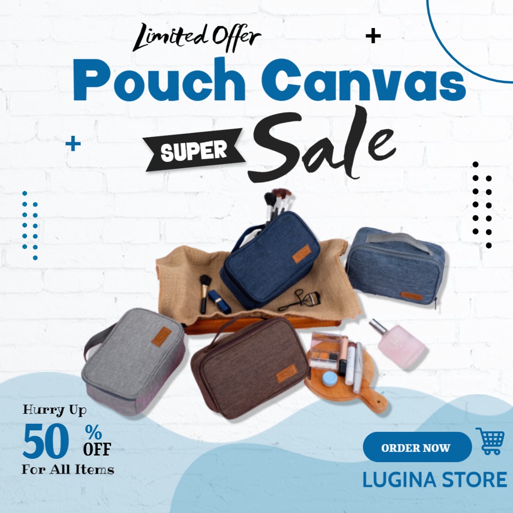 Pouch Make Up Kosmetik Tempat Make up Kosmetik  Tas Make Up Kosmetik Make Up Organizer Canvas