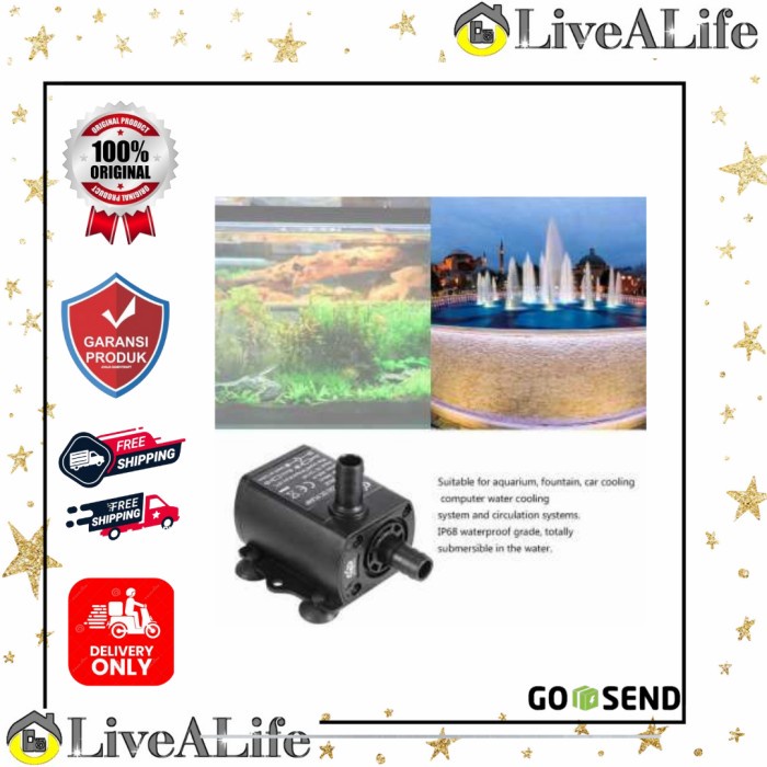 

QIAORAN Pompa Air Mini USB Brushless Submersible Aquarium 5V - QR50A