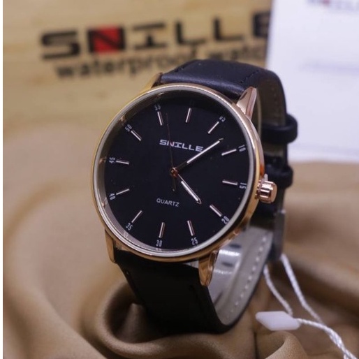 Snille Jam Tangan Kulit Pria &amp; Wanita Original Asli Anti Air Waterproof || ( Polosan tanpa tanggal )