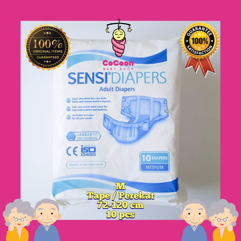 Popok Perekat Lansia Dewasa Sensi Diaper M 10 M10