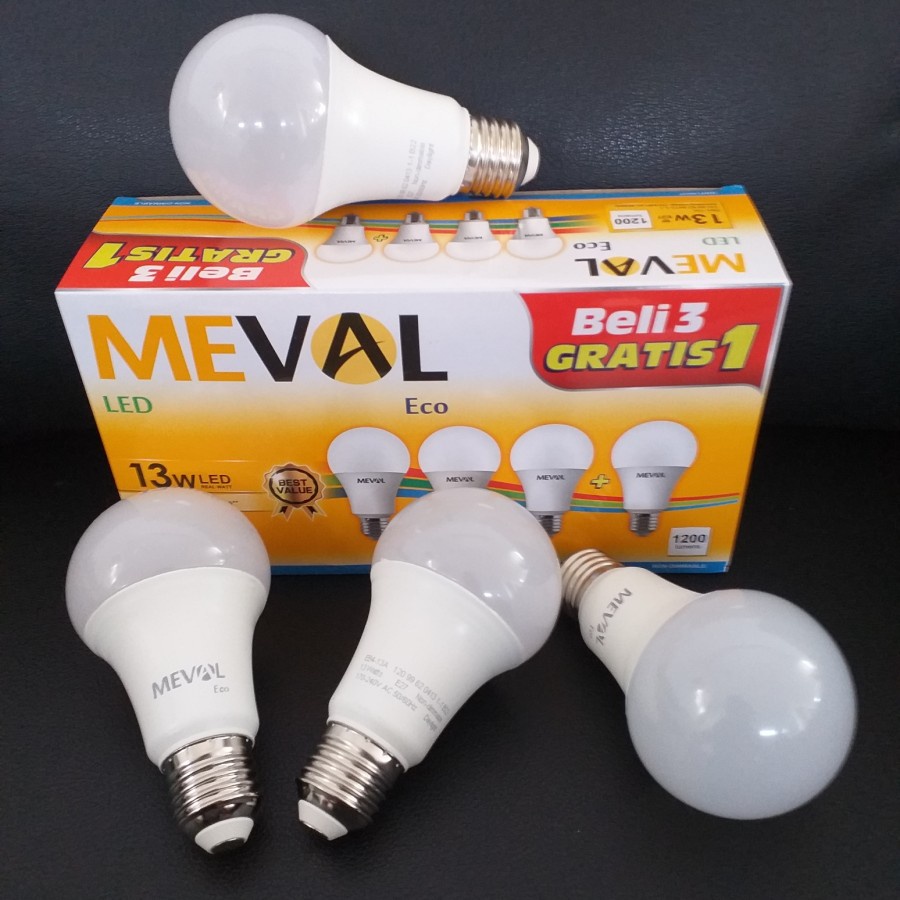 Paket MEVAL Lampu LED 13w 4 IN 1/Lampu LED 1 Paket harga satuan