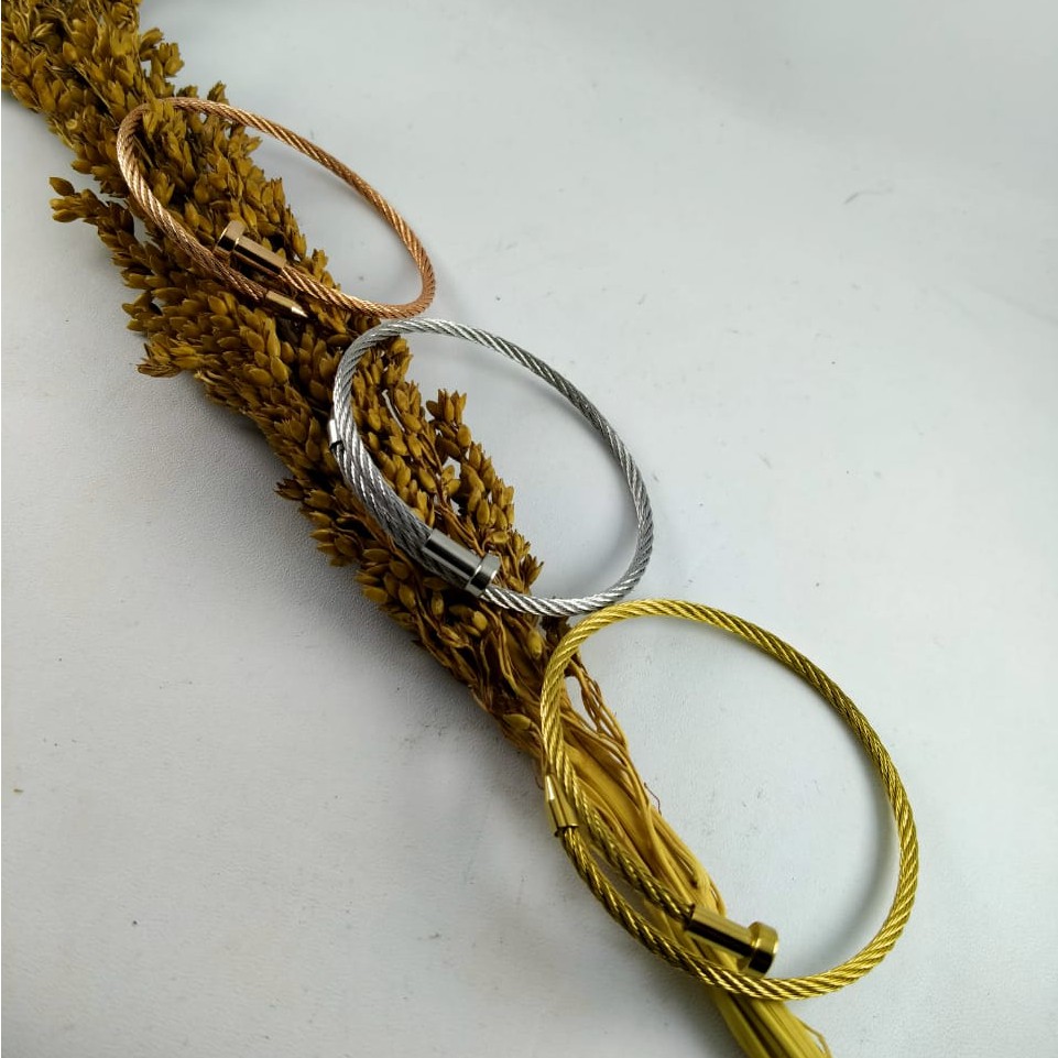 Gelang Sed 3 Titanium PAKU CARTIER Tiga Warna Fashion Wanita Terlaris....GTB00001