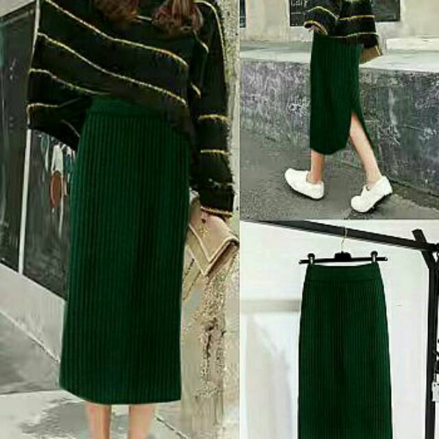 SSOnlineShop77 -- (C-3288) Knit Skirt Import / Rok Rajut Import / Midi Skirt / Rok Rajut Fashion