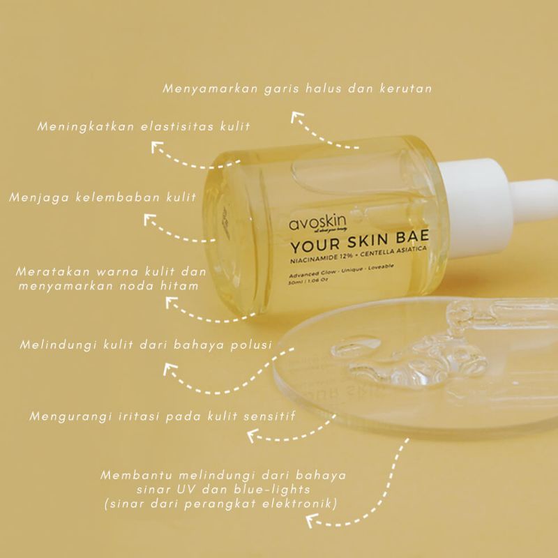 AVOSKIN SKIN YOUR BAE NIACINAMIDE 12% + CENTELLA  ASIATICA SERUM