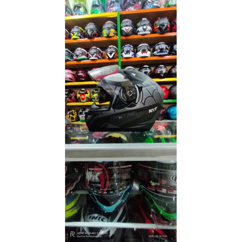 HELM KYT K2 RIDER SPIDERMAN BLKDOF/SILVER DOBEL VISOR