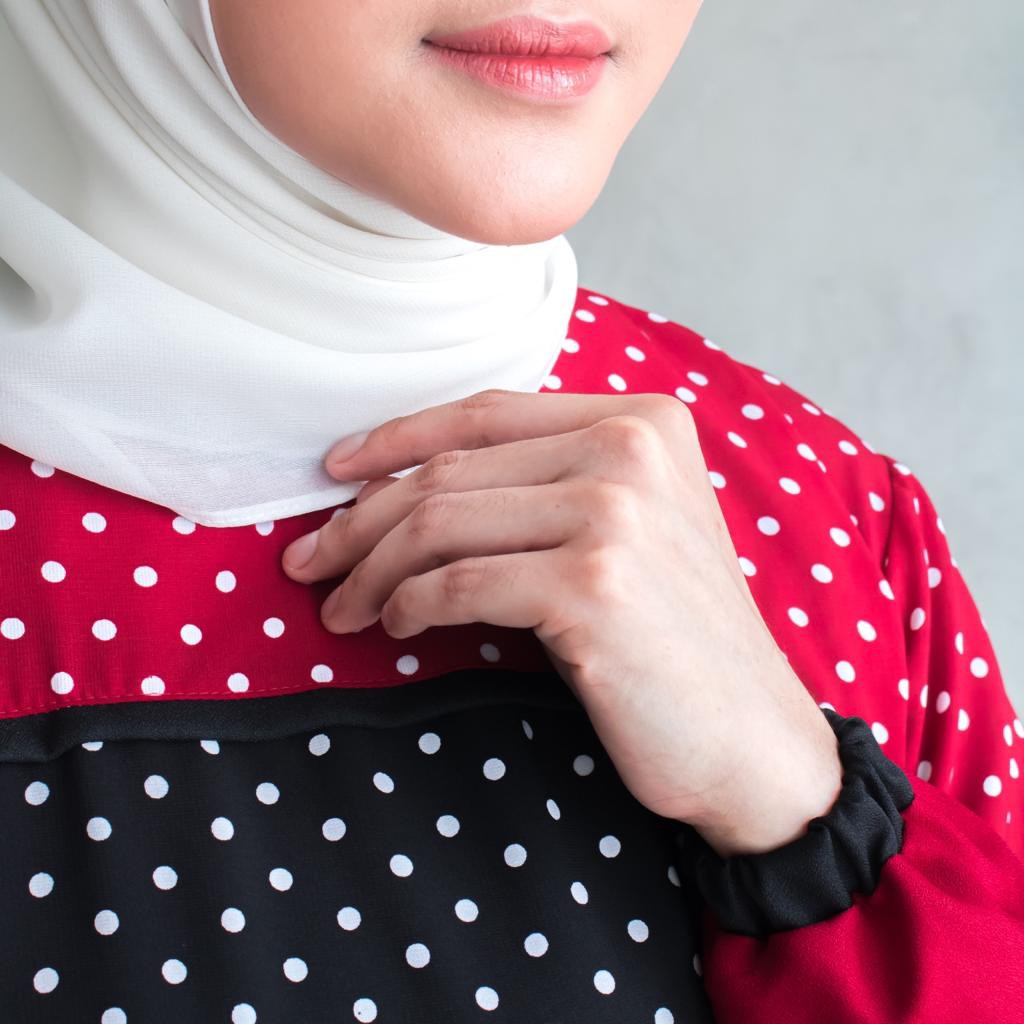 DISKON / ARUMI POLKA - / DRES MURAH / GAMIS MURAH / DRES MUSLIM /  / DRESS /DRESS POKADOT