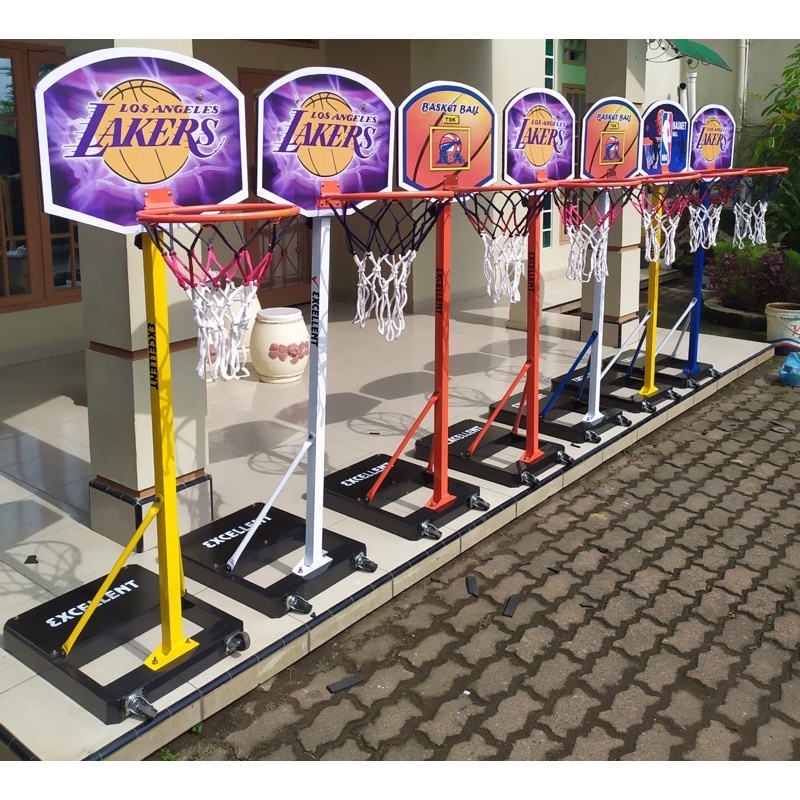 Papan Ring Basket BP75 / Tiang Basket Tapak Cor Untuk Anak Anak / Tiang Papan Basket Indoor