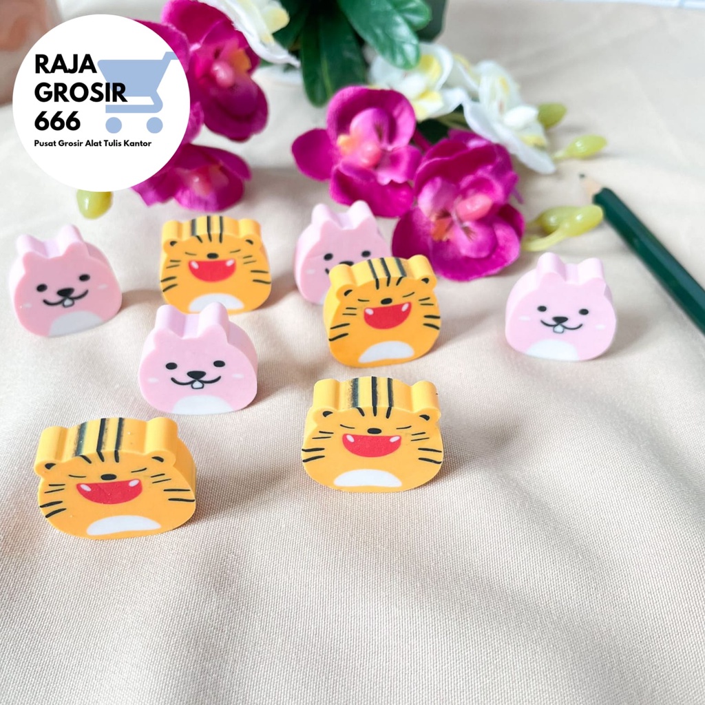 

(1 pcs) penghapus DELI Macan Beruang Marmut Harimau eraser hapusan pensil alat tulis kantor fancy statinonery