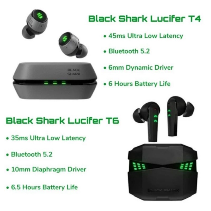 Black Shark Lucifer T1 T2 T4 T6 T10 T14 JoyBuds TWS Earphone Gaming