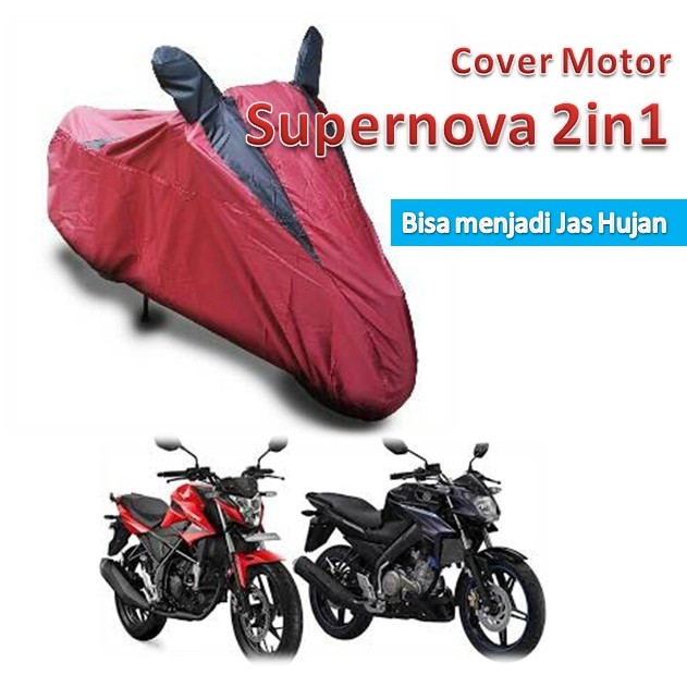 Cover Motor SUPERNOVA 2in1 Bisa Menjadi Jas Hujan Khusus Naked Sport