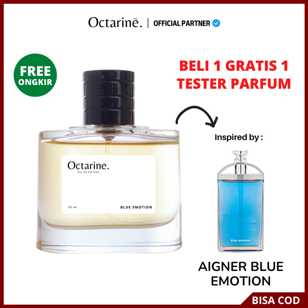 Octarine - Parfum Pria Tahan Lama Aroma Fresh Maskulin Elegant Inspired By Aigner Blue Emotion | Parfume Farfum Perfume Eigner Minyak Wangi Cewek Cowok Murah Original