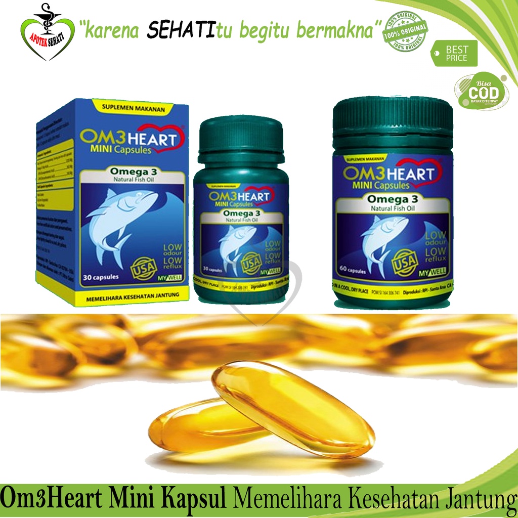 Omeheart Kapsul Minyak Ikan Omega 3  Suplemen Makanan Untuk Penurun Lemak Darah