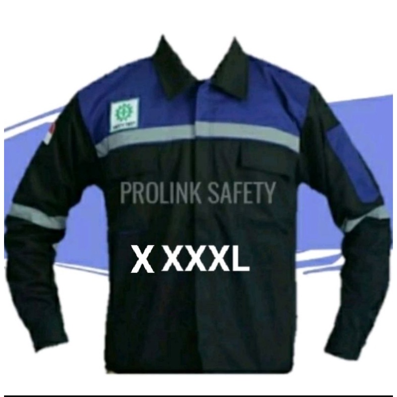 SERAGAM JUMBO  XXXXL SAFETY BIRU HITAM