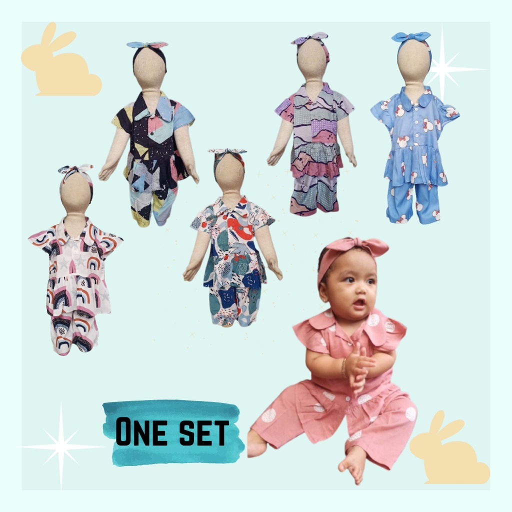 One Set / Piyama Bayi perempuan free Bando