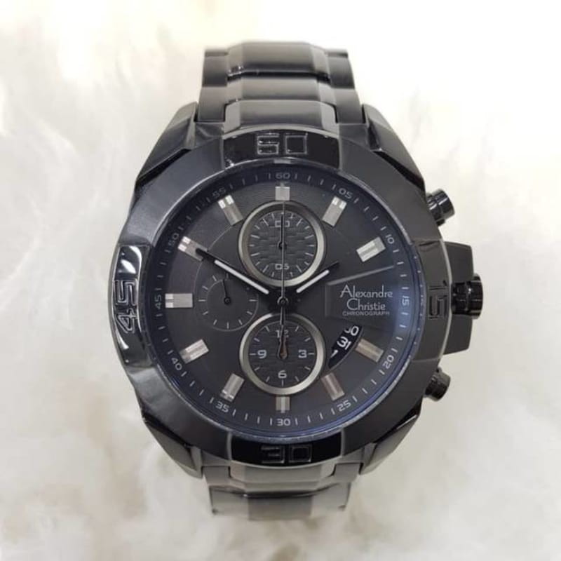 Jam Tangan Pria Alexandre Christie 6224 Black / Alexander Christie Pria AC 6224 Original