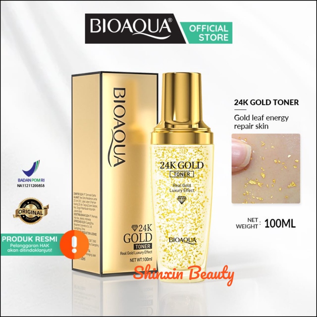 BPOM BIOAQUA 24K Gold Toner 100ml Hydrating Toner / Toner Wajah 24k Gold Bioaqua