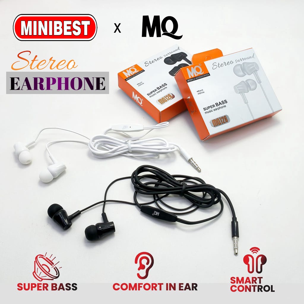 Earphone Headset Handsfree Super Bass In-Ear HiFi dengan Mikropon MQ-128