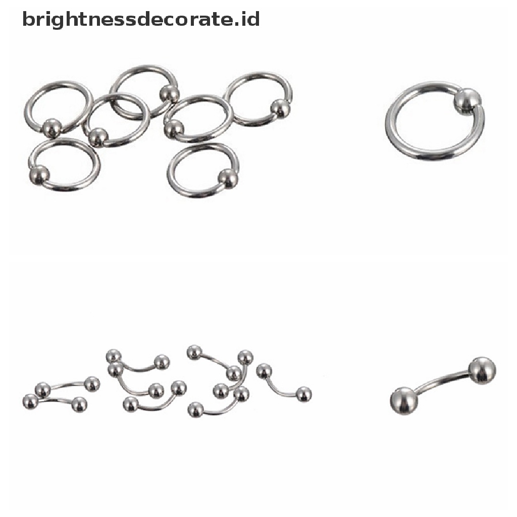 Cincin Tindik Alis Bibir Hidung Tubuh Bahan Stainless Steel