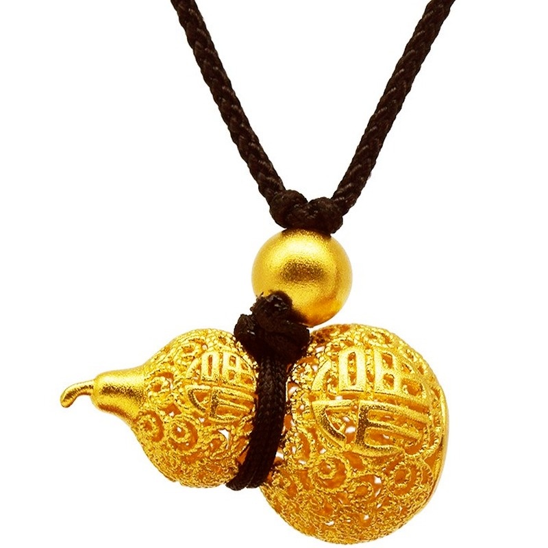 [Ready Stock]Fashion Gold-Plated Cute Gourd Hollow Necklace
