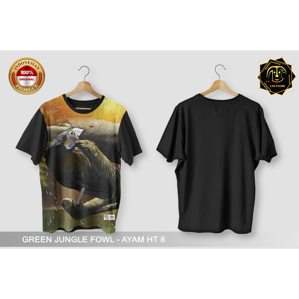 [ BAYAR DI TEMPAT ] BAJU PRINTING GAMBAR GREEN JUNGLEFOWL 8 - KAOS DISTRO ORIGINAL HEWAN HIAS AYAM H