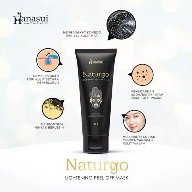 [60gr] Hanasui Naturgo Lightening Peel Off Mask Tube