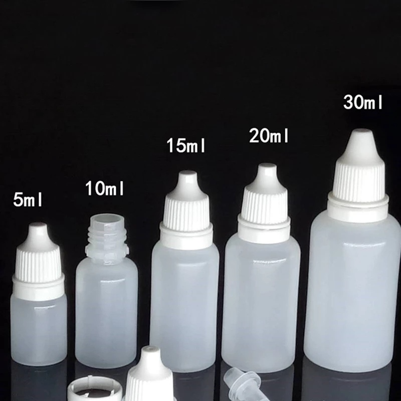 1pc Botol Plastik PE Kosong 5Ml - 100Ml Dengan Tutup Ulir Untuk Lem Cair / Minyak