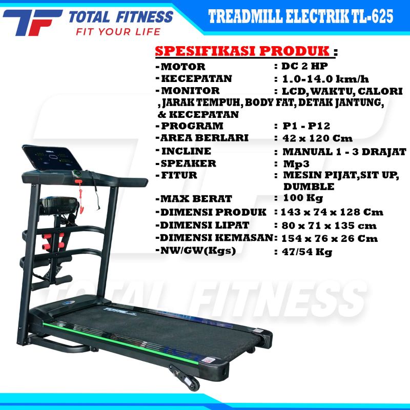 Treadmill Electric tl 625
