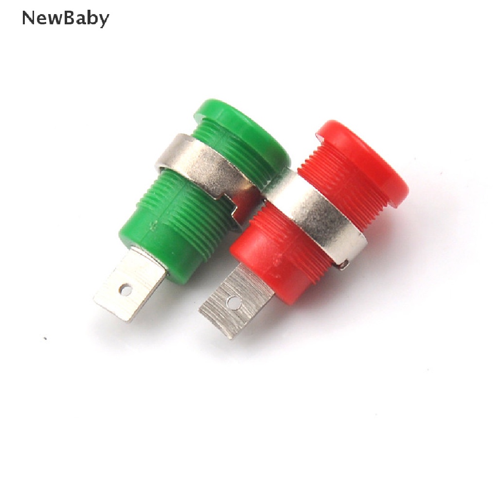 NewBaby 5Pcs 4mm Banana Plugs Female Jack Socket Plug Wire Connector 5 Colors ID