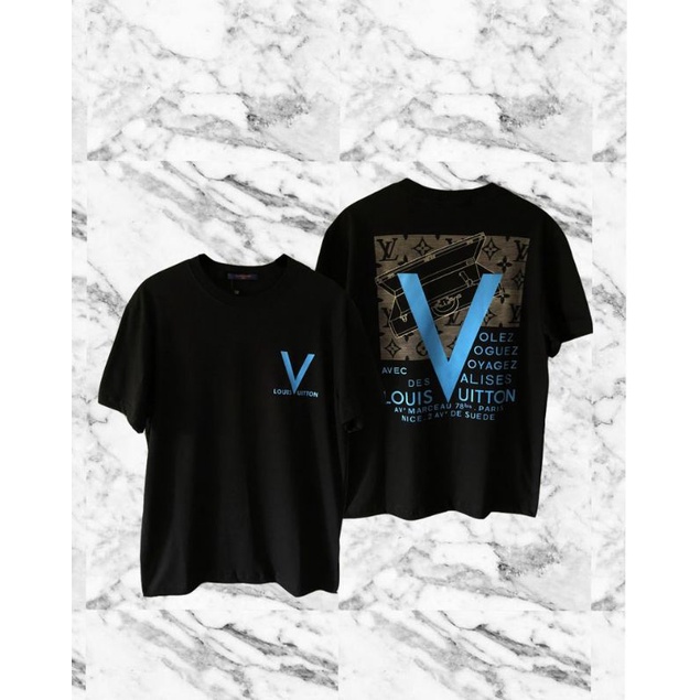 KAOS T SHIRT LOUIS VUITTON MIRROR IMPORT PAKAIN PRIA WANITA MURAH BAJU UNISAX LOUIS VUITTON LV TEE