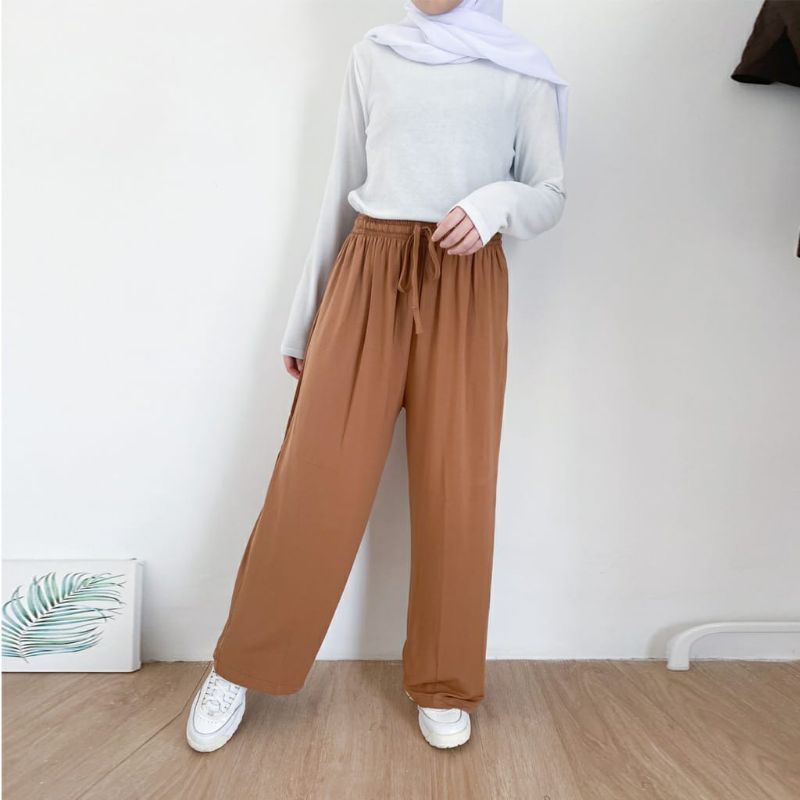 Kulot Jumbo DAILY KULOT JUMBO // UMBRELLA KULOT // CELANA PANJANG WANITA S M L XL-JUMBO-Moca