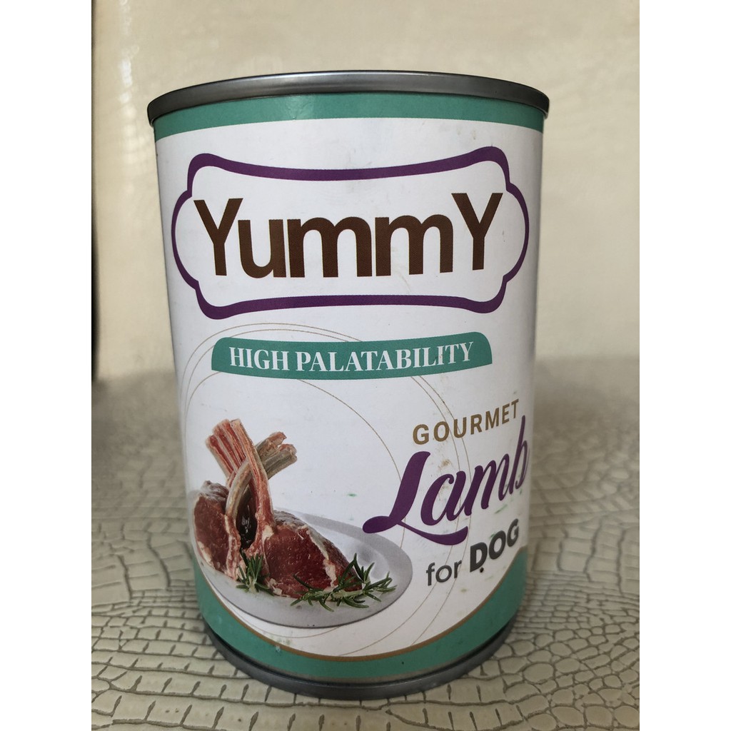 Yummy dog food kaleng gourmet lamb 375 gr