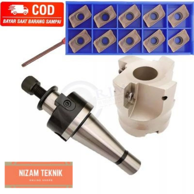 Arbor NT30 facemiill 50mm set insert apmt16 carbide 1box cocok untuk mesin milling sm4
