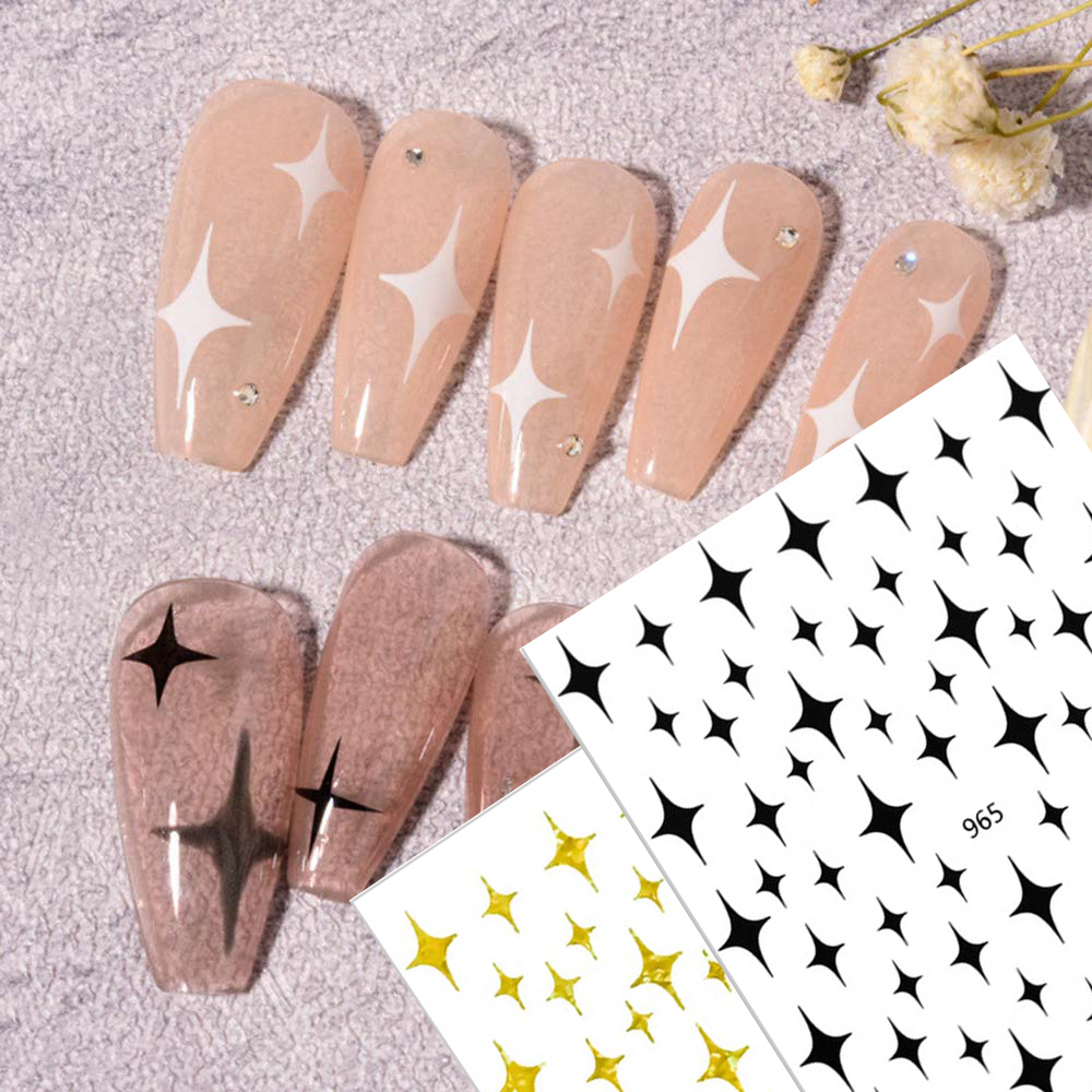 Mxbeauty 1pc Stiker Kuku 3d Warna Gold / Silver Untuk Nail Art / Manicure