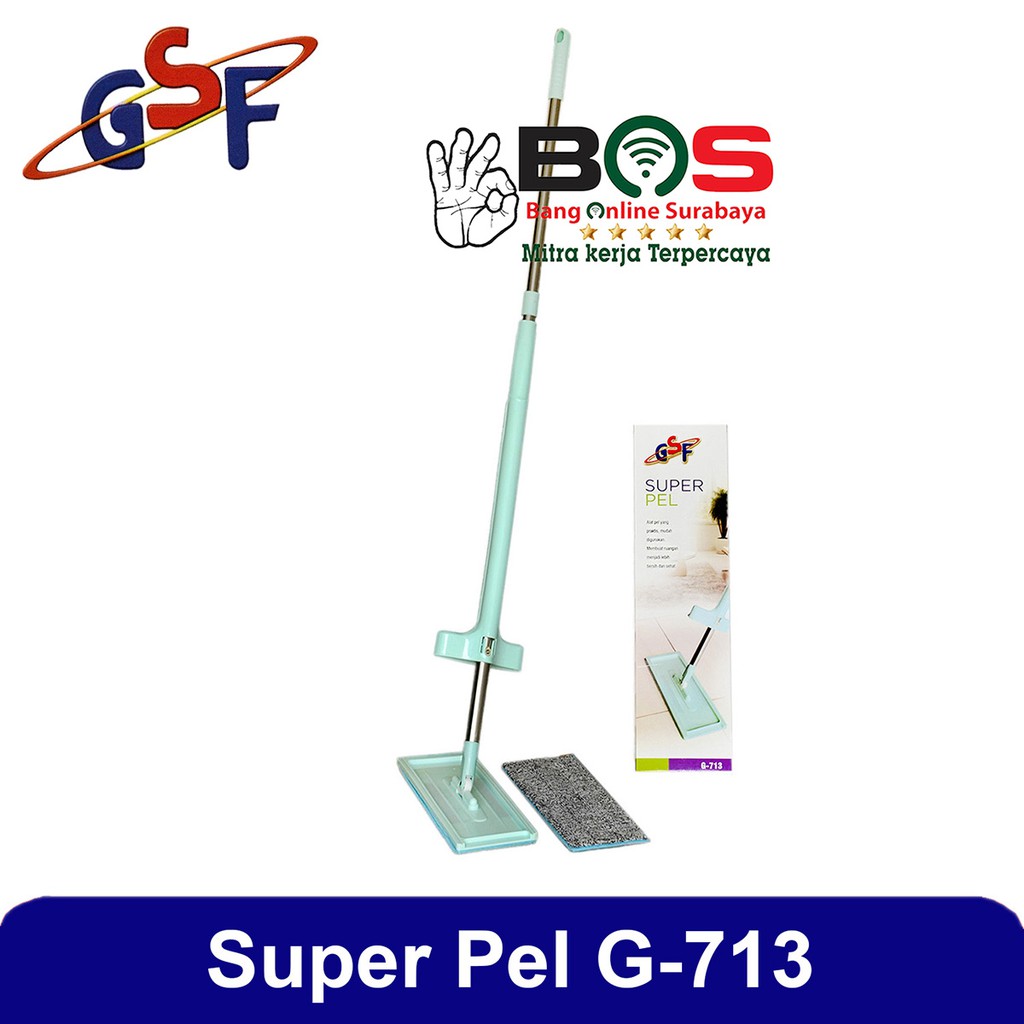 Alat untuk Pel Lantai Flat Mop Super Pel GSF G713 GSF-G713 Free 2 buah kain