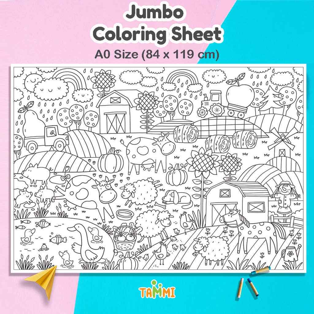 IK6 Kertas Mewarnai Jumbo Giant Coloring Sheet Jumbo Coloring Sheet