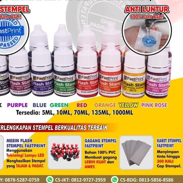 

❉ Tinta Stempel Flash Fast Print Warna Biru (Blue Ink) 135ml ☆