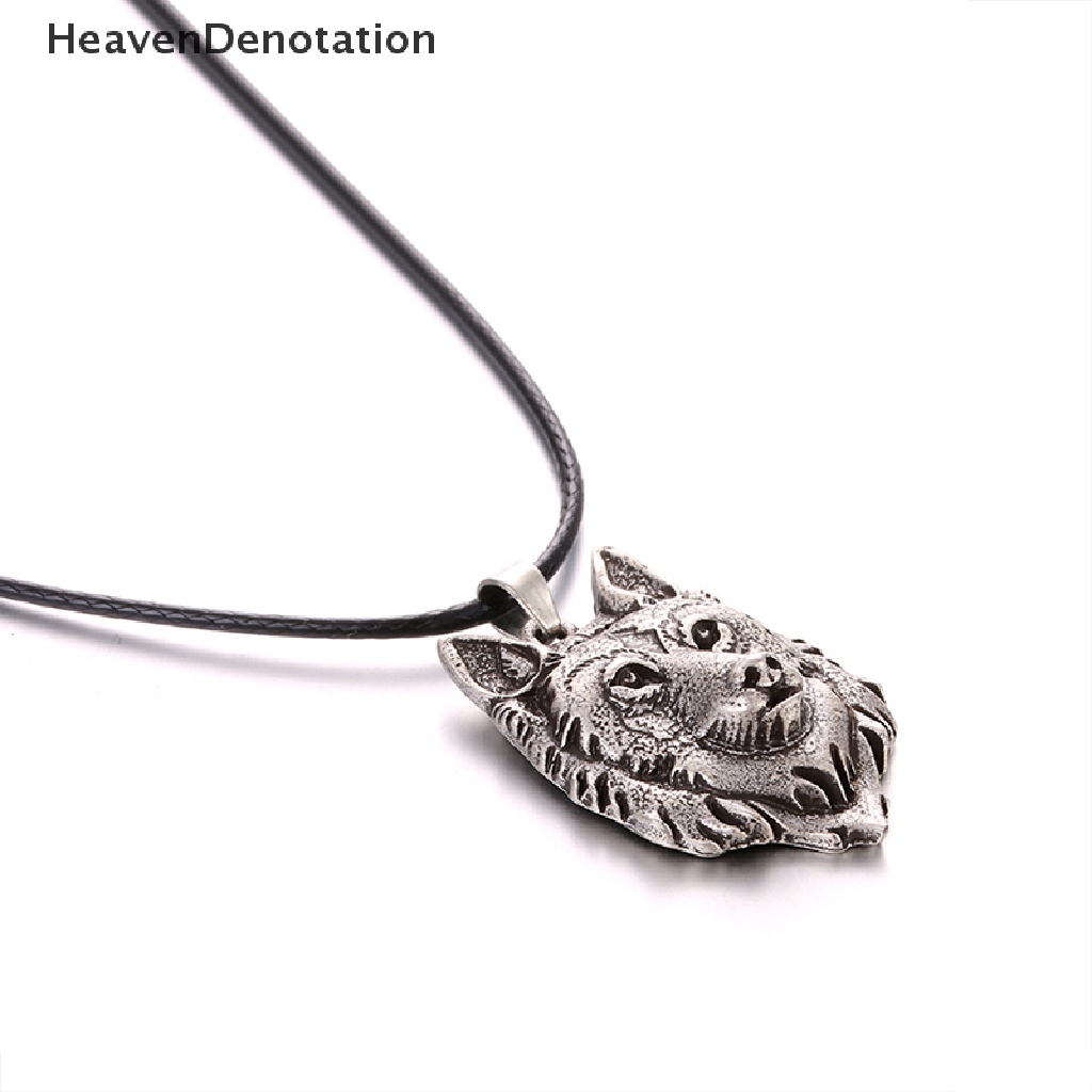 [HeavenDenotation] Tibetan Silver Wolf Head Pendant Necklace Amulet Animal Viking Men Gift Jewelry