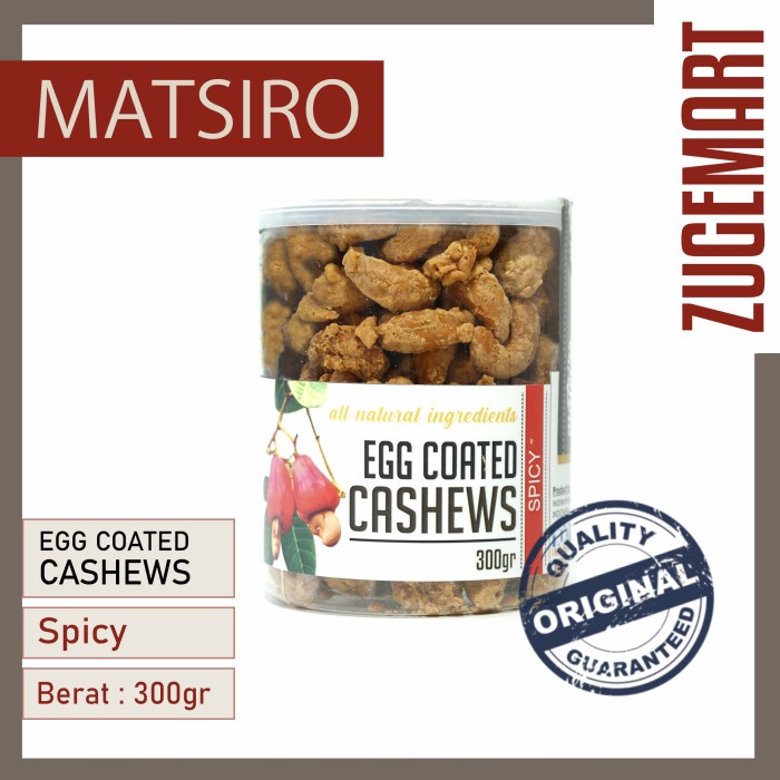

Kacang Mente Matang / Pedas / Egg Coated Cashews Spicy Matsiro 300g