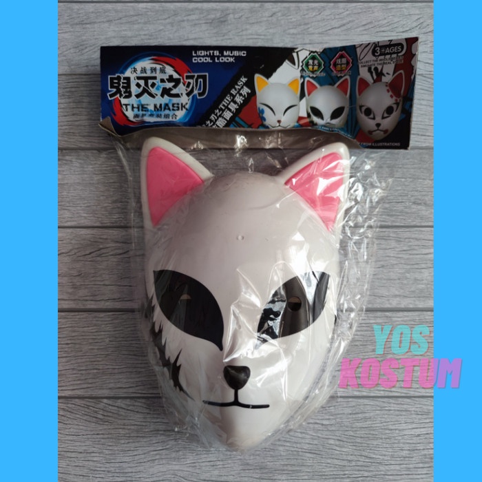 Topeng Demon Slayer Kimetsu No Yaiba Mask Rubah Nyala Cosplay Anime Anak Jepang Karnaval Halloween