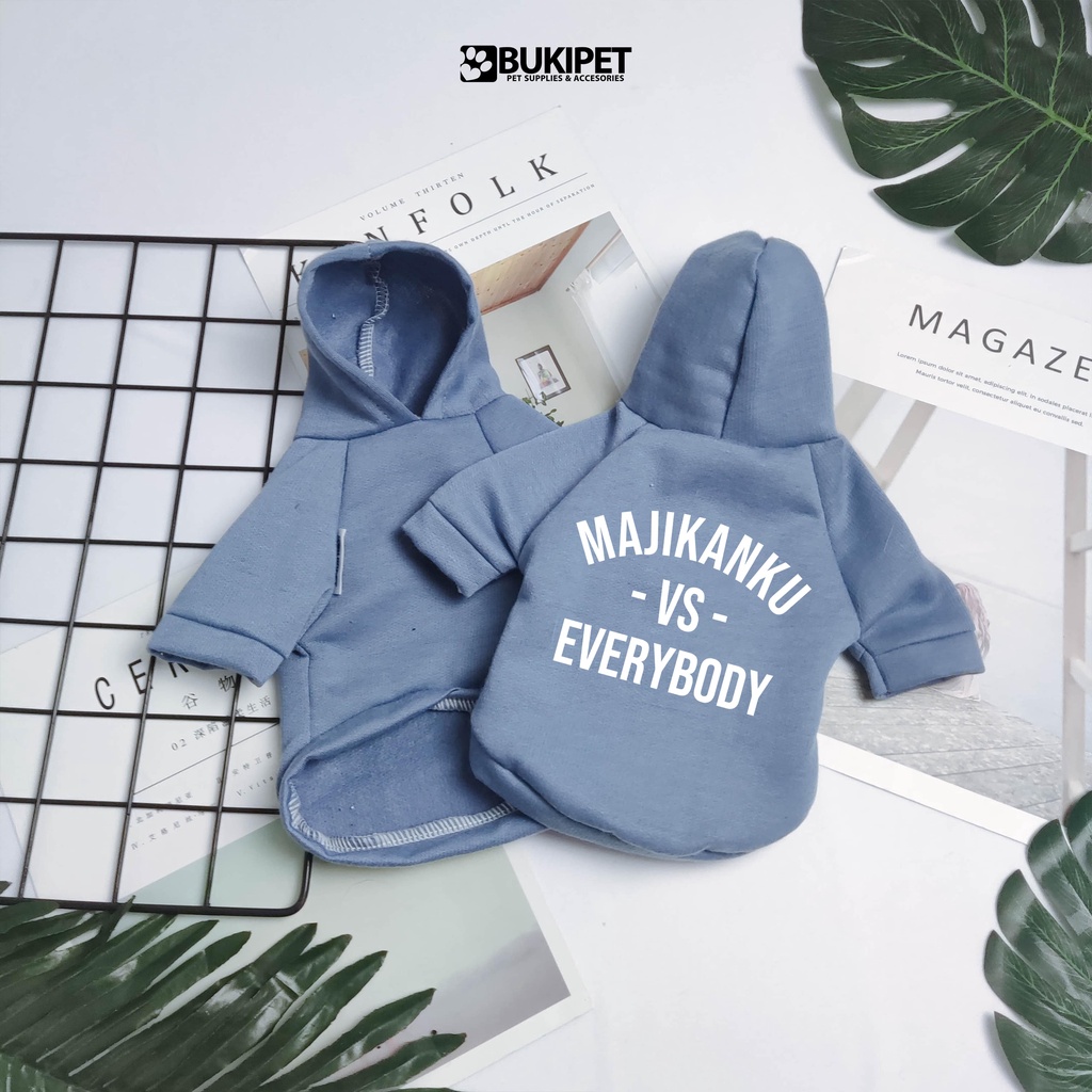 baju kucing anjing kelinci monyet lucu cowok cewek aksesoris hewan kecil - HOODIE MAJIKANKU VS EVERYBODY