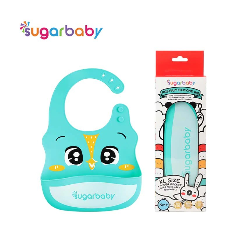 Sugar Baby Premium Silicone Bib Size XL - Celemek Makan Anak Silikon