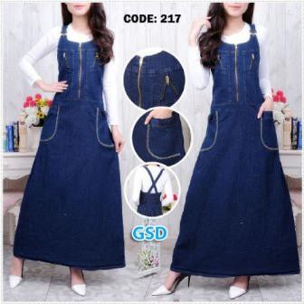 Maxi 217/Dress Maxi Jeans Wanita/terusan maxi/dress jeans denim/maxi jeans denim/terusan denim jeans