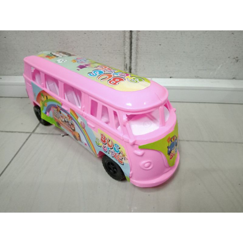 LT 109 - MURAH!! Mainan anak school bus I bis warna warni  ditarik meluncur LT109
