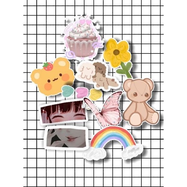 

STICKER CUTE PACK - AESTHETIC LAPTOP, AKSESORIS HP