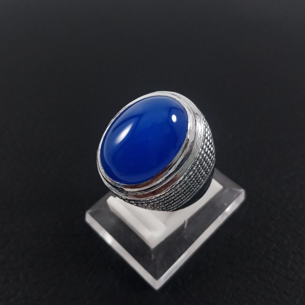 CINCIN BATU BLUE MIZONE CHALCEDONY RING TANAM