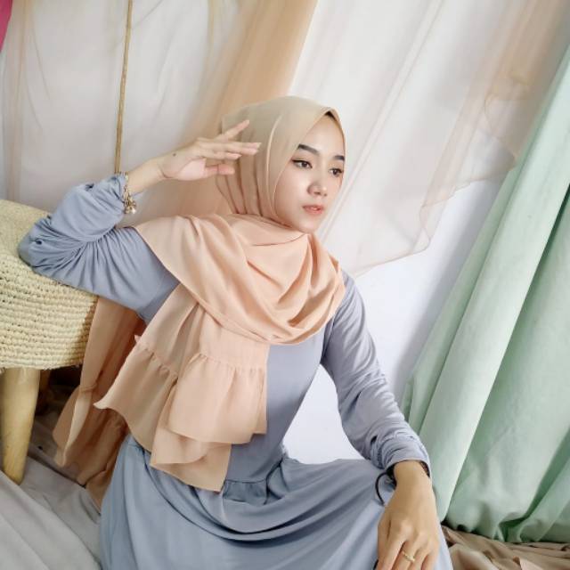 Hijab Pasmina Wanita Rempel Bahan Diamond Ukuran Jumbo