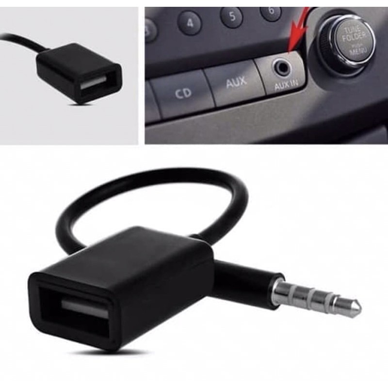 Kabel Aux Audio plug jack 3.5mm male to USB 2.0 Famele Adapter