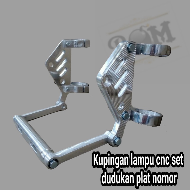 kupingan lampu pesek cnc AS 33 / 31 set dudukan plat nomor flexible  pangkon nomer pnp motor cb gl megapro